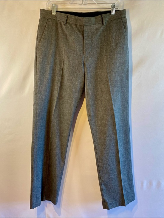 Express Other - Express Producer Men's Herringbone Straight-Front Gray Dress Pants, 32x30